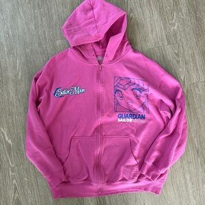 Sailor Moon Naoko Takeuchi animation guardian pink full zip hoodie XL